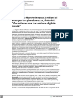 La Regione Marche Investe 2 Milioni Di Euro Per La Cybersicurezza - Vivere Urbino - It, 1 Agosto 2023