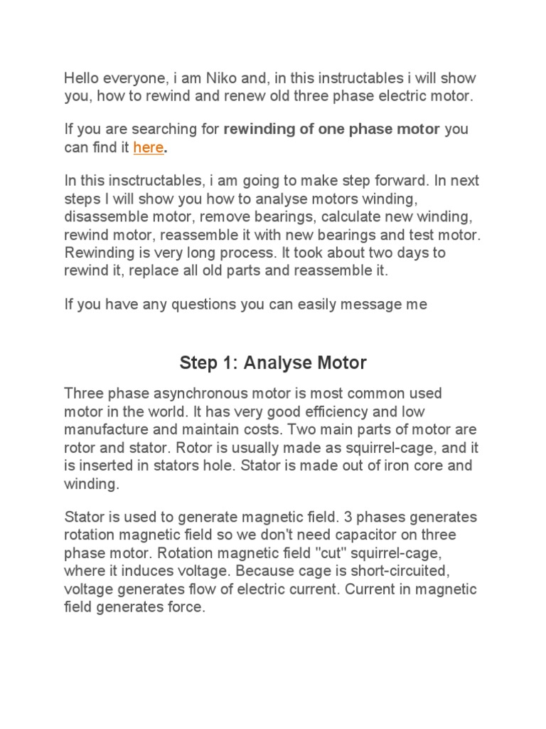 Motor Winding Procedure | PDF | Electric Motor | Electrical Equipment