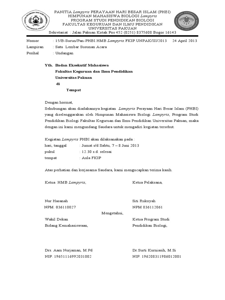 Surat Undangan PHBI | PDF