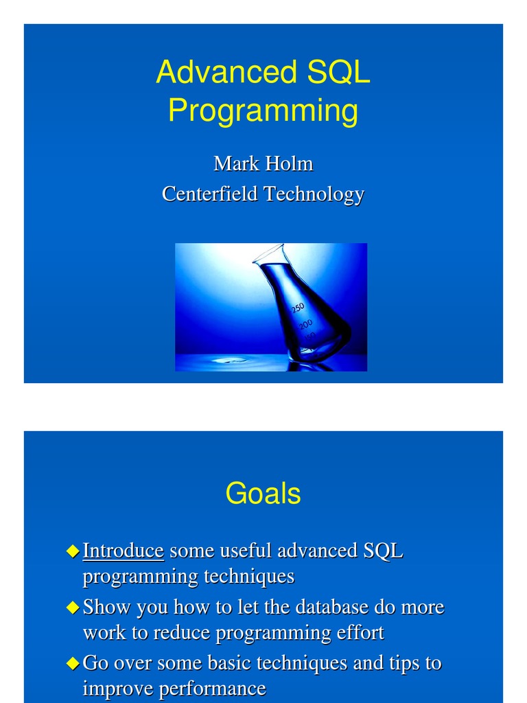 Sql tricks (advanced database programming) pdf