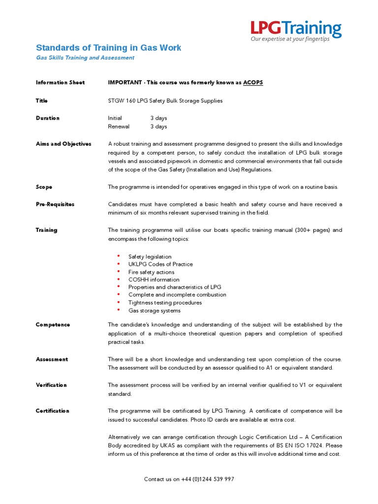 Training LPG | PDF | Safety | Certification