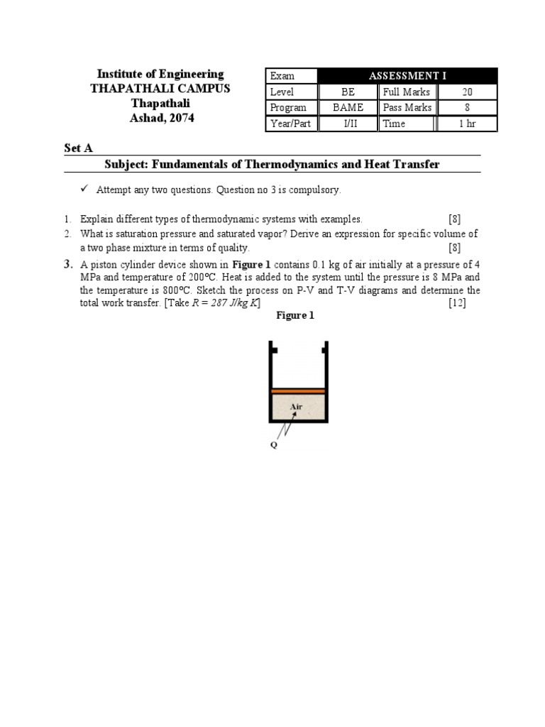 thermo question bame | PDF