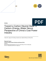 Toward a Carbon-Neutral State： A Carbon–Energy–Water Nexus Perspective of China’s Coal Power Industry