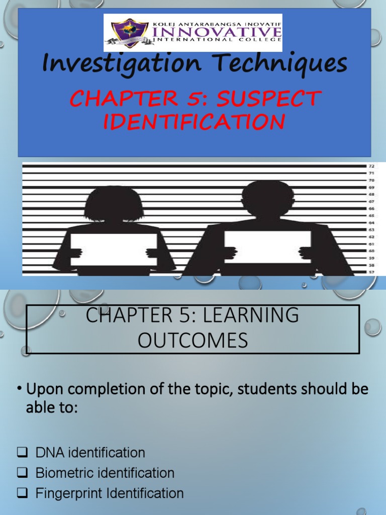 Chapter5Suspect Identification PDF Fingerprint Dna Profiling