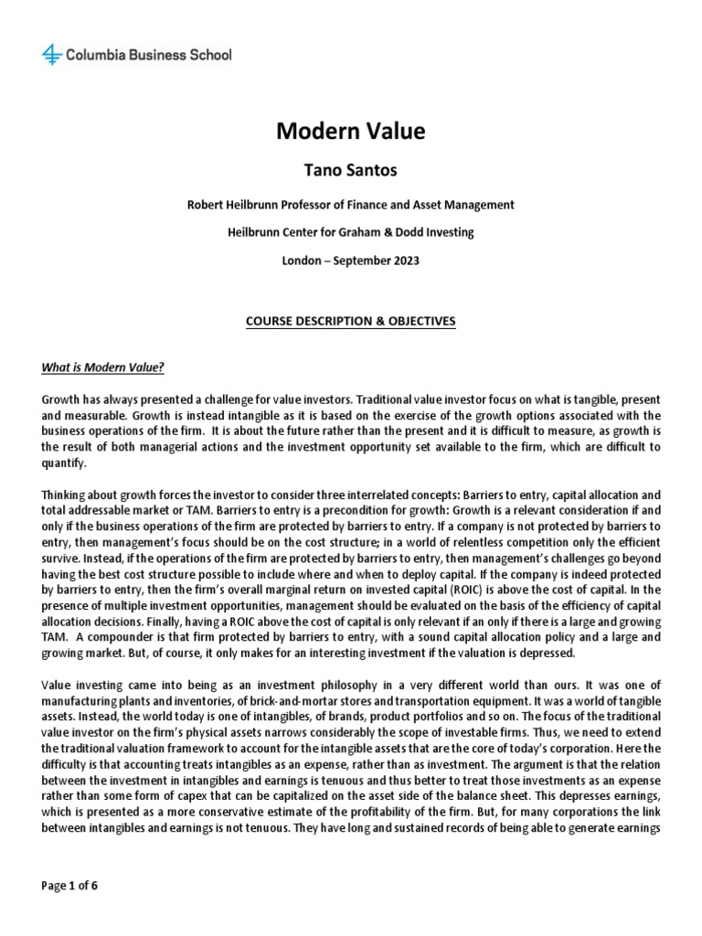Modern Value Investing Explained | PDF | Value Investing | Investing