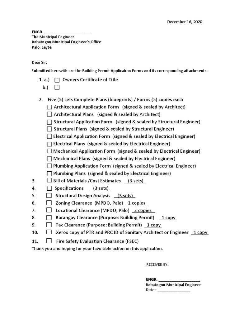Building Permit Application Submission | PDF | Technology & Engineering
