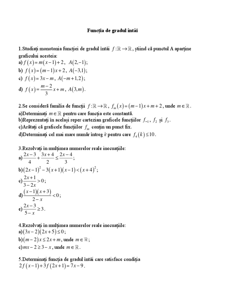 Functia de Gradul I | PDF