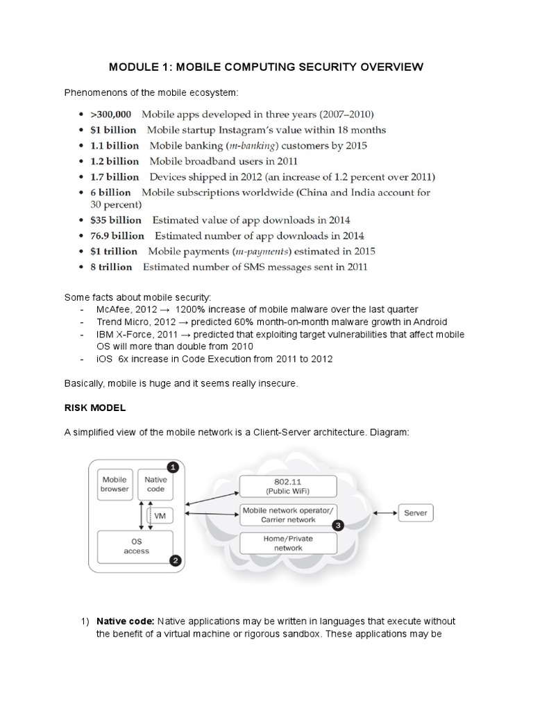 Module 1 - Mobile Computing Security Overview | PDF | Mobile App | Security