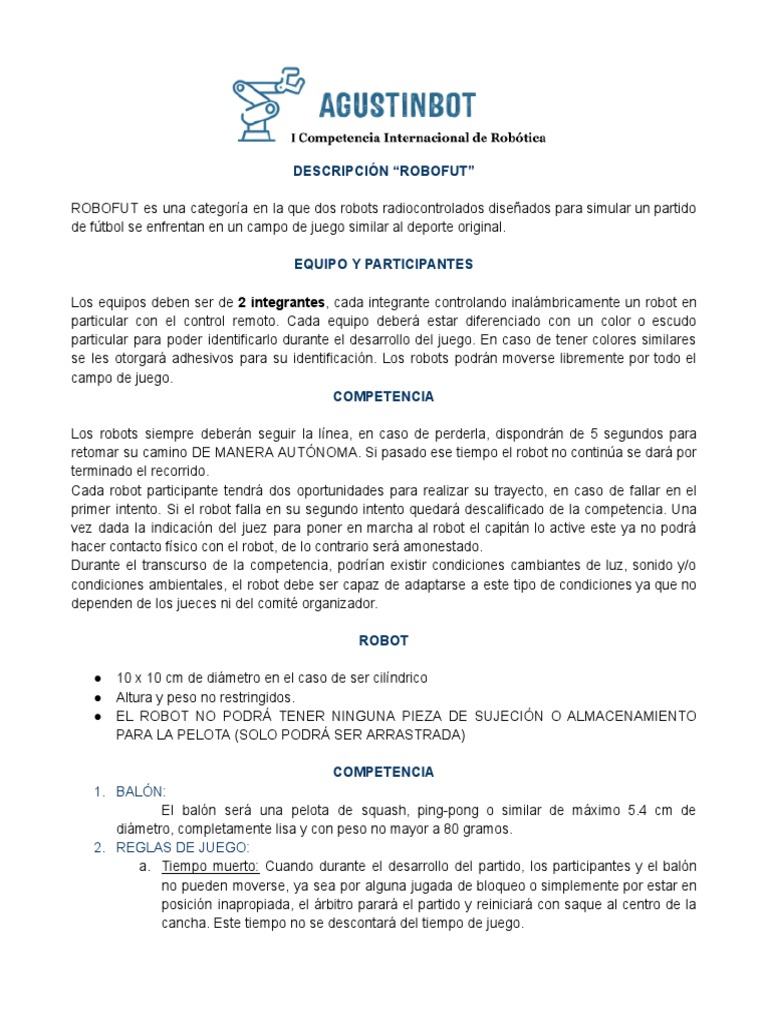 Festival RoboFut: Competencia de Robots | PDF | Robot | Robótica