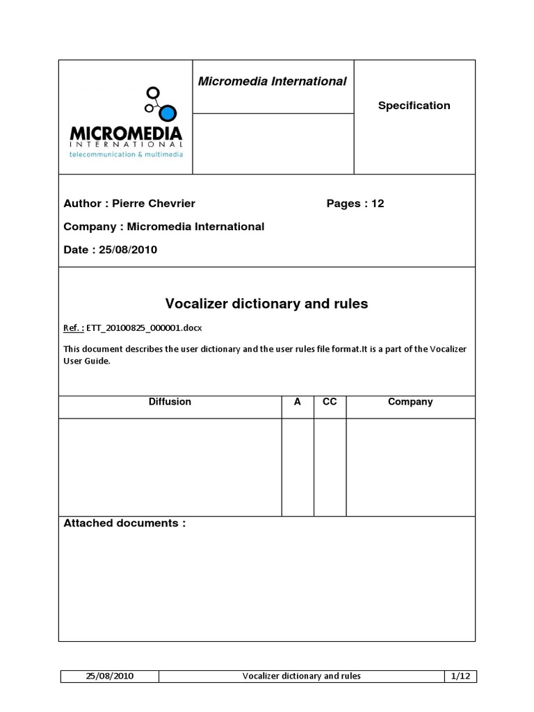 Vocalizer User Dictionary Guide | PDF | File Format | Regular Expression