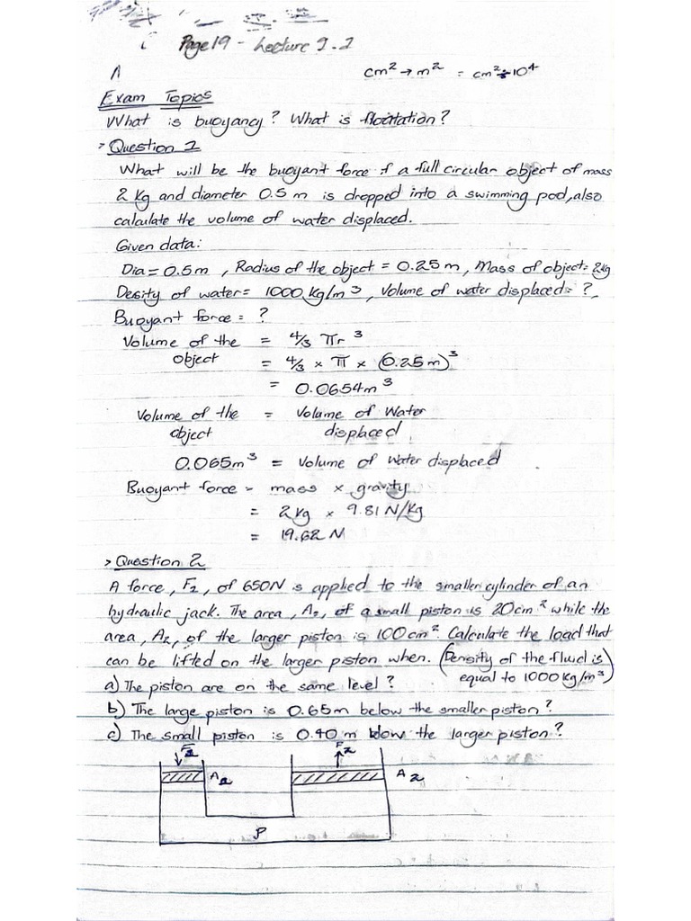 Fluid Mechanics Exam Type Questions PDF