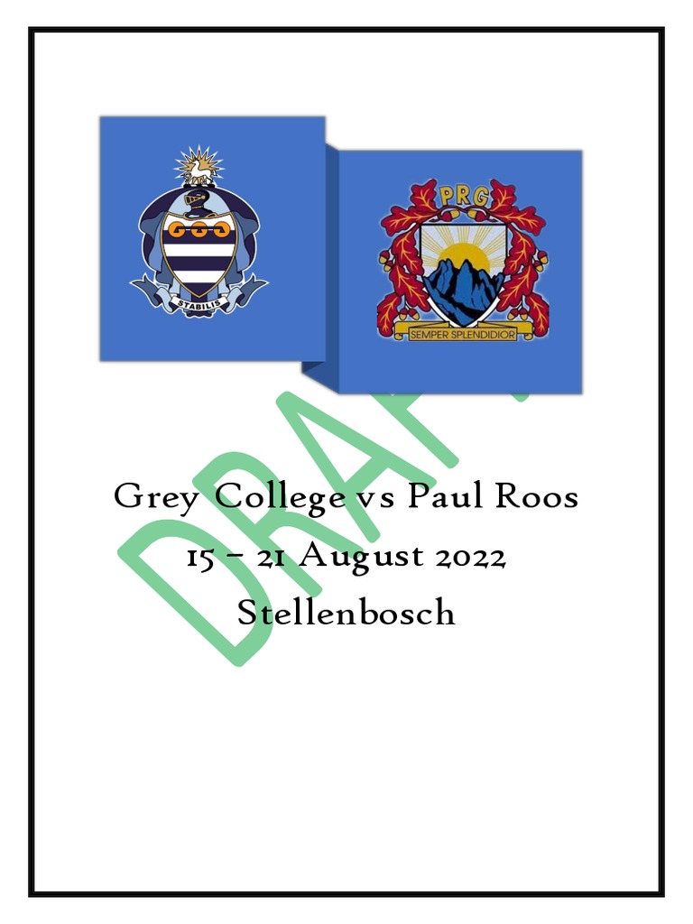 Grey College Vs Paul Roos Leerders PDF Bus