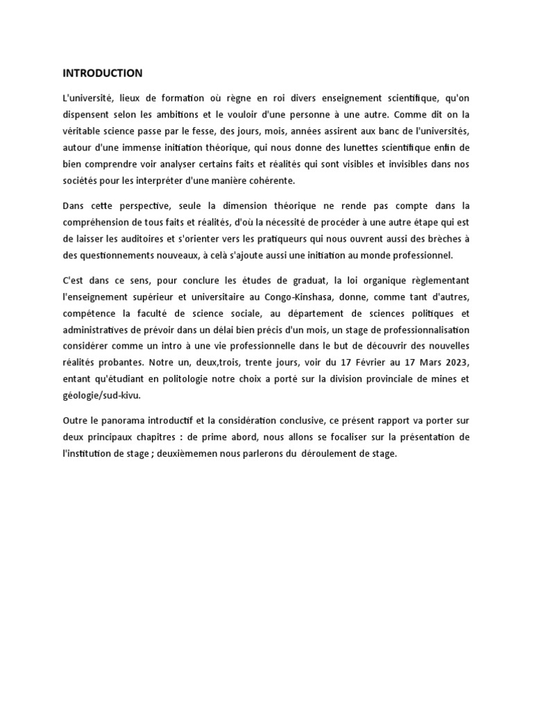 Rapport de Stage Draft | PDF