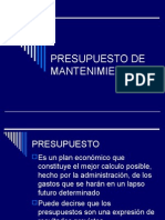 Presupuesto de Mantenimiento Juan Carlos