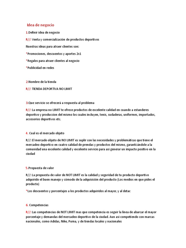 Idea de Negocio PDF