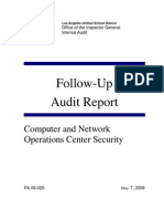 Follow-Up Audit Report: Computer and Network Operations Center Security