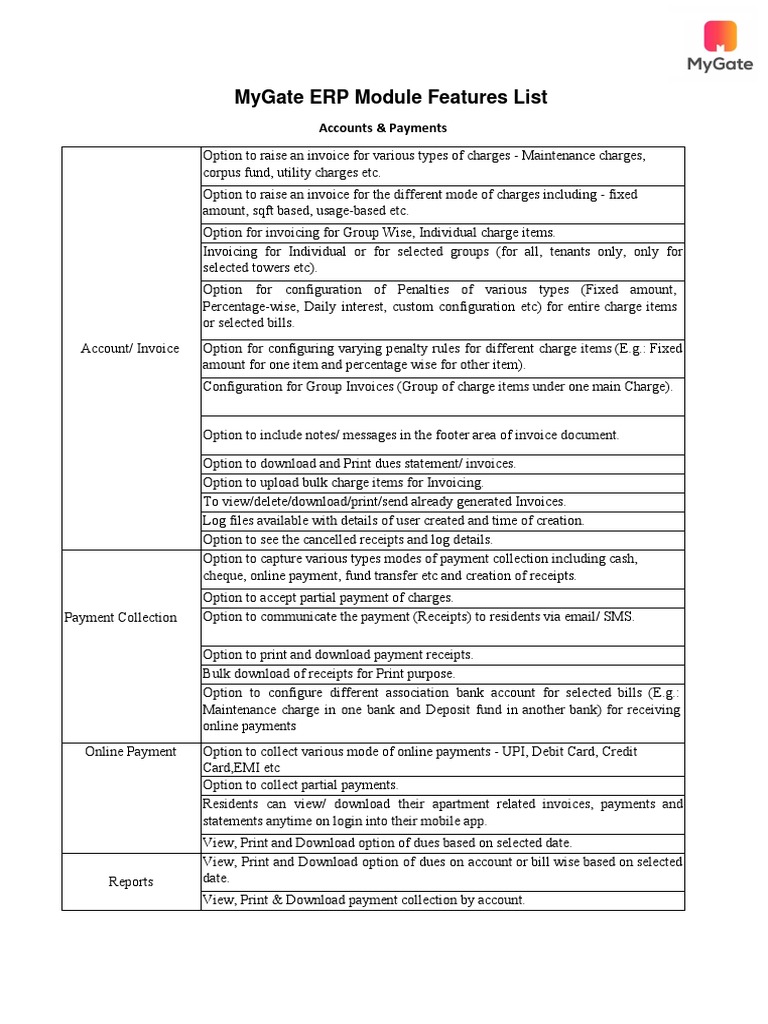 MyGate Features and Payment Options | PDF | Payments | Receipt