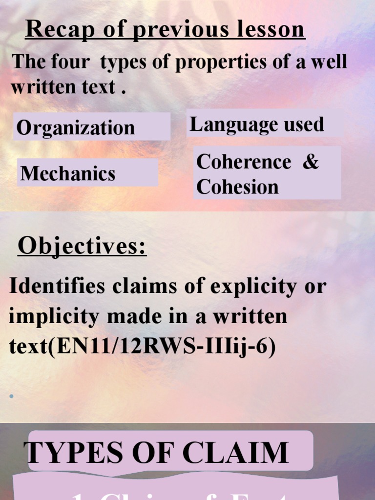6th Types Of Claim New Pdf