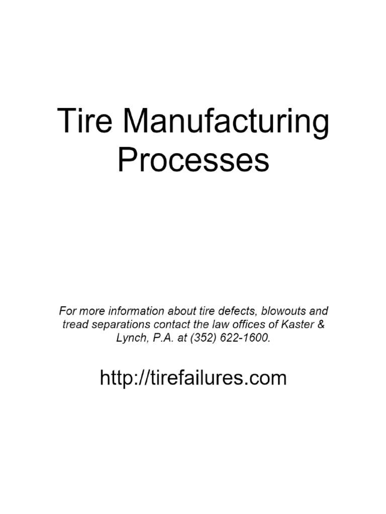 Tire Manufacturing Processes PDF