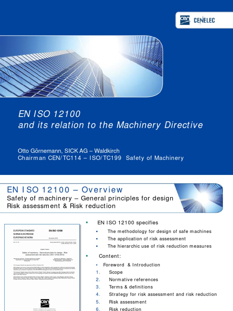 EN ISO 12100 and Its Relation To The Machinery Directive | PDF