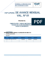 01 INFORME DE VAL N°01 CIMENTACION Y OBRAS MECANICAS DE TANQUE DE ALMACENAMIENTO DE ACIDO CLORHIDRICO