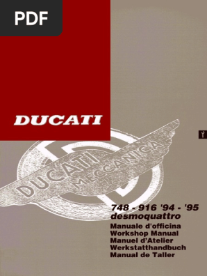 DUCATI Workshop manual 748R '01 　マニュアル　① Ducati 748-916 Service Manual PDF | PDF