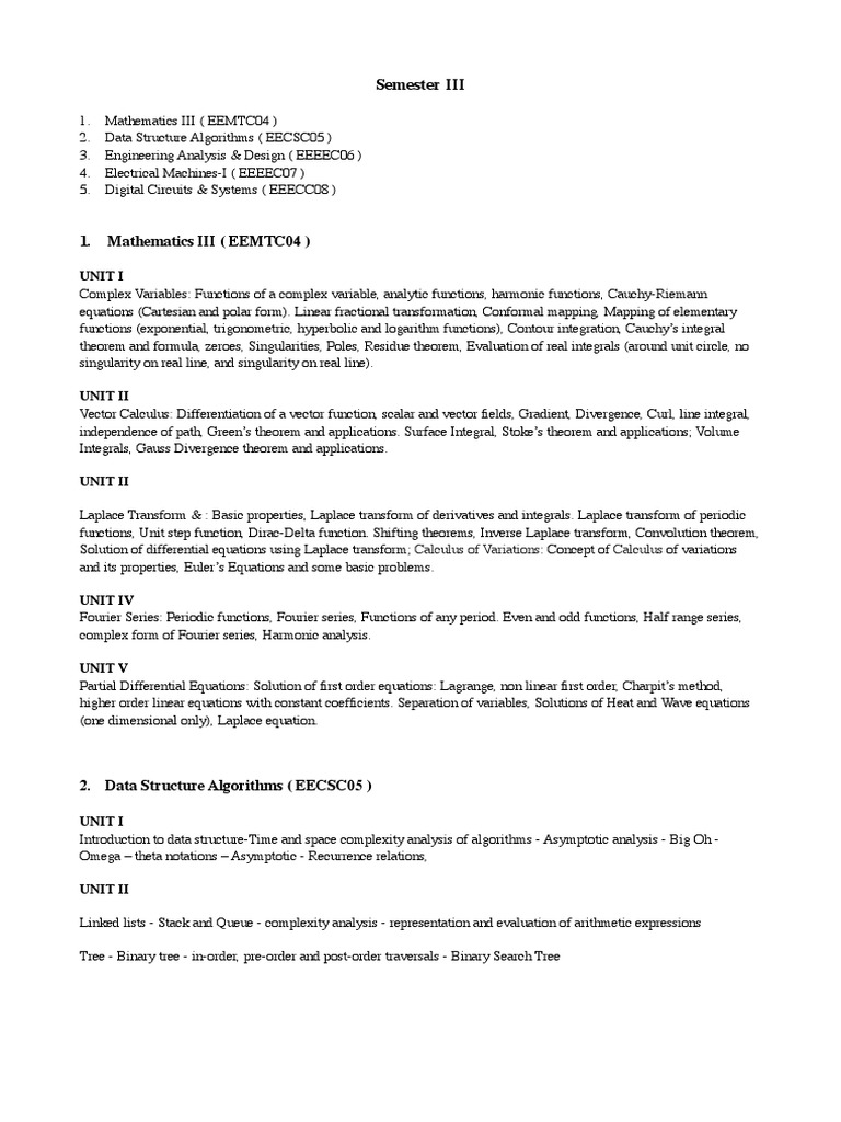 Semester Iii Syllabus Download Free Pdf Transformer Function