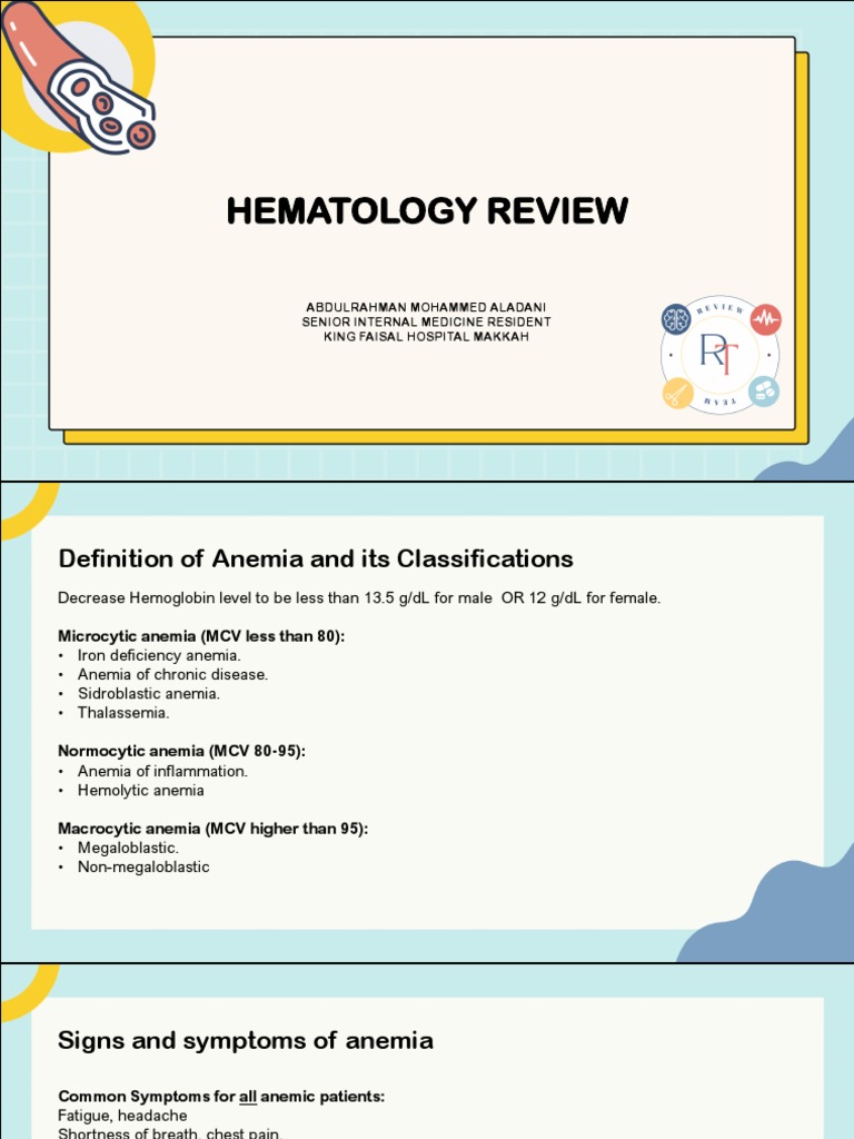 Hematology UQU 2022 | PDF | Anemia | Vitamin B12