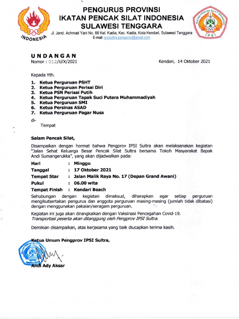 Undangan Jalan Sehat - Perguruan2 | PDF