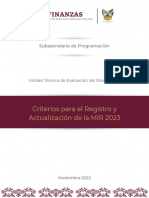 Criterios para El Registro y Actualización de La MIR-2023