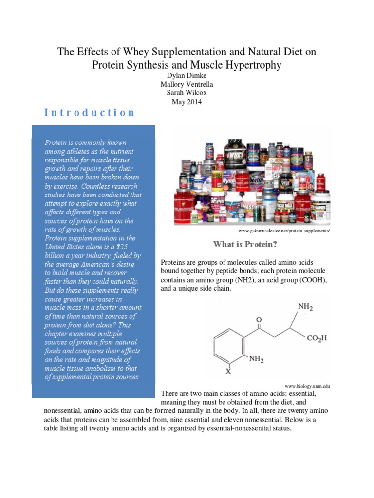 2the Effects of Whey Supplementation and Natural Diet On Protein ...