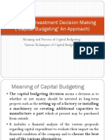 Long Term Investment Decision Making ("Capital Budgeting" An Approach)
