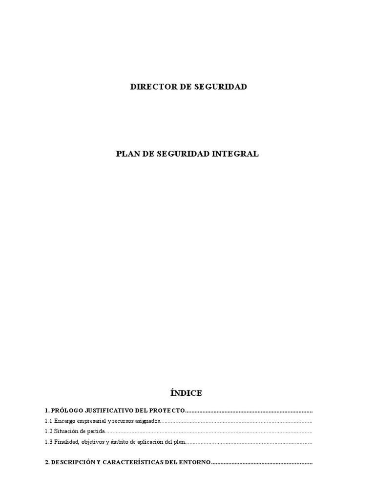 Plan Integral de Seguridad Empresarial | PDF | Finanzas y dinero