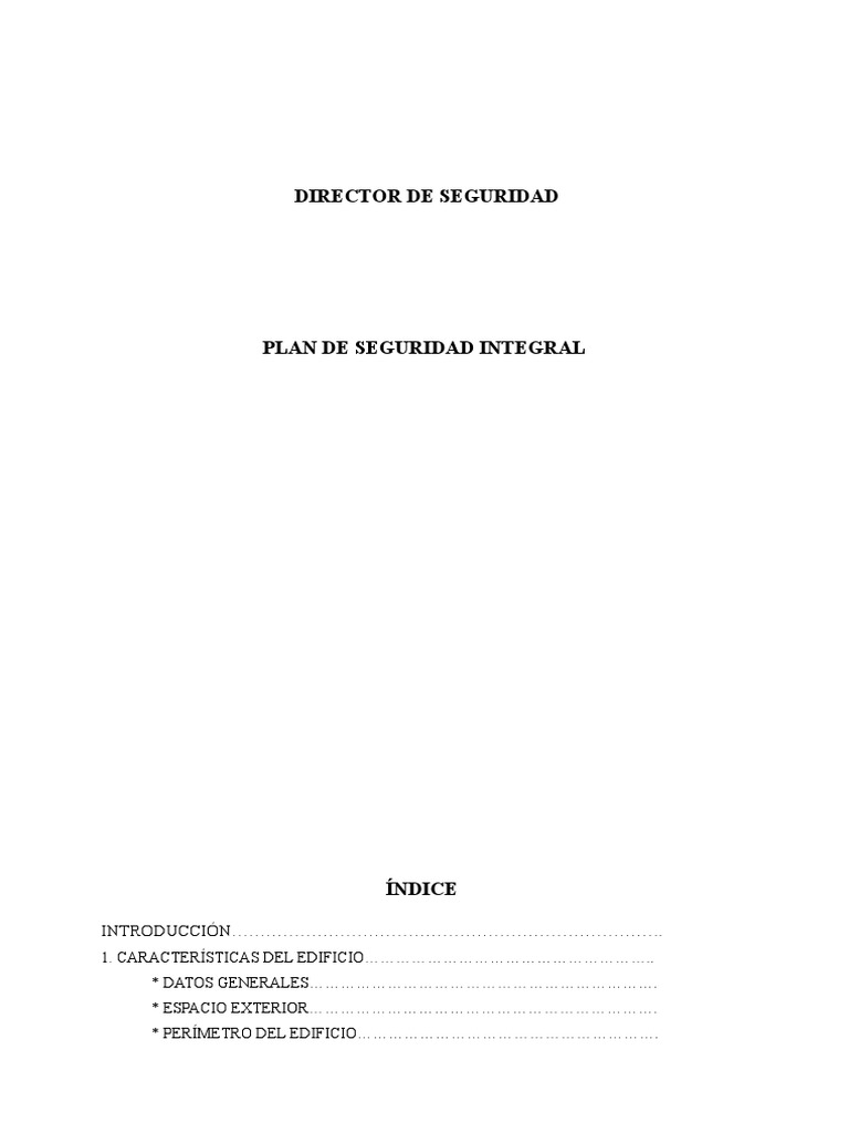 Plan de Seguridad Integral | PDF