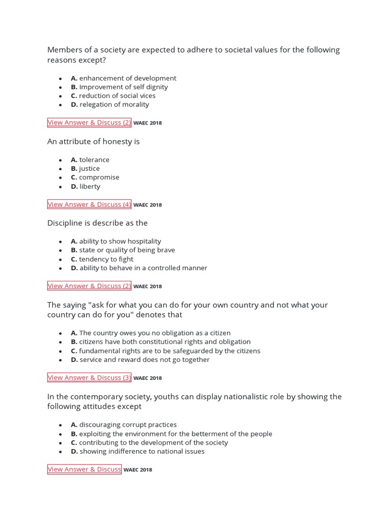 Civic Education Jss Classes Pdf