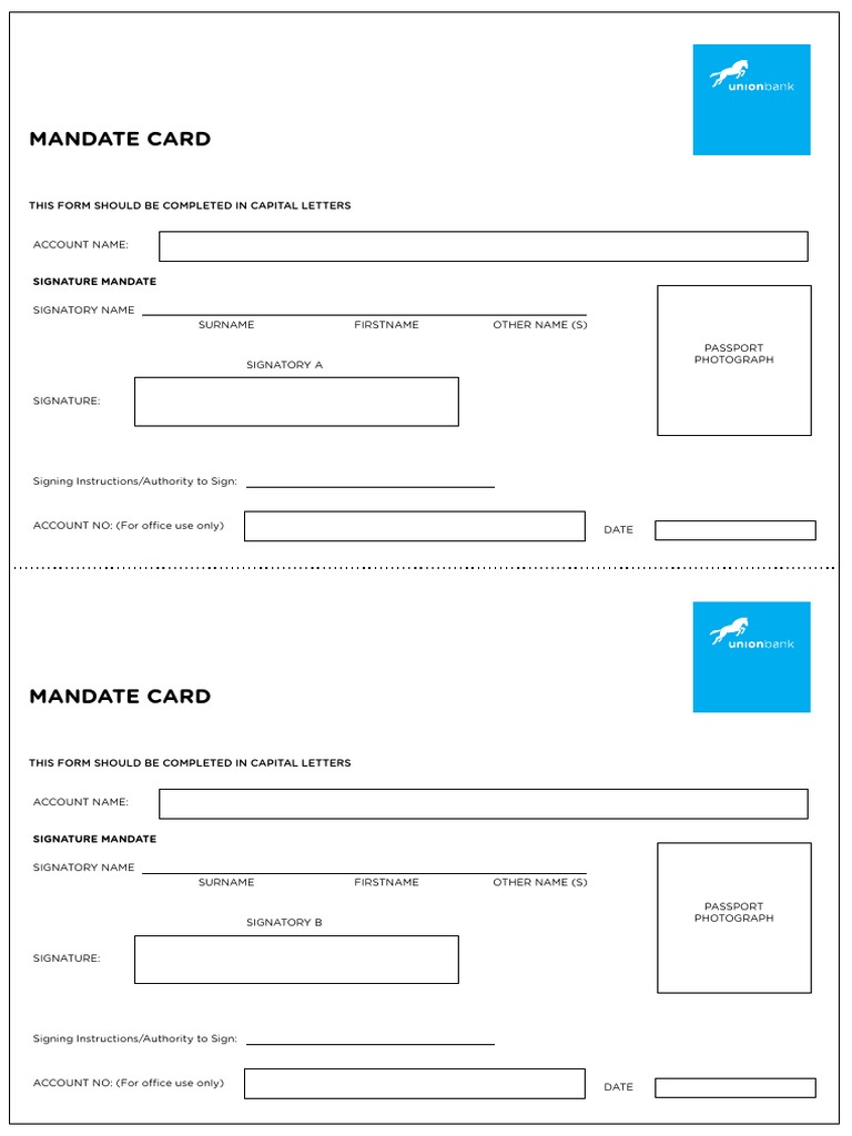Signature Mandate Form PDF