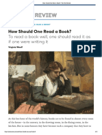 How Should One Read A Book - The Yale Review