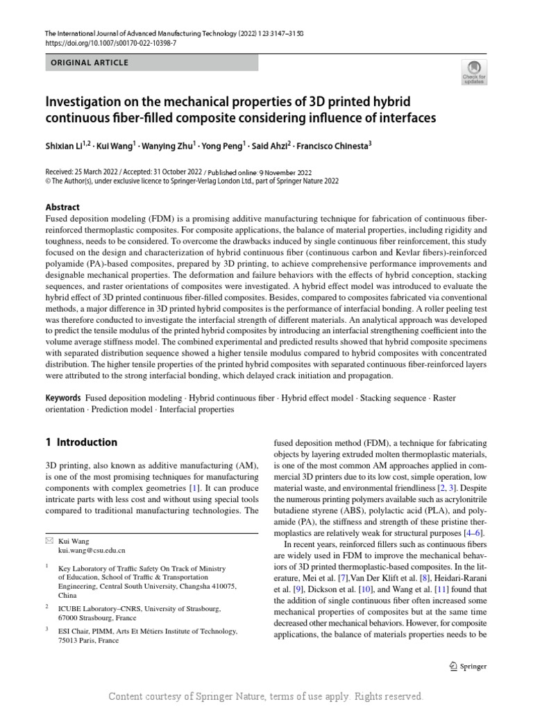 Investigation On The Mechanical Properties of 3D P | PDF | Composite ...