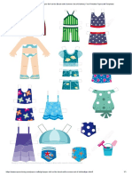 Girl Paper Doll on the Beach with Summer Set of Clothes _ Free Printable Papercraft Templates