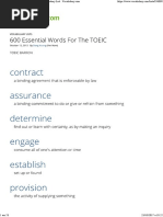 600 Essential Words For The TOEIC - Vocabulary List