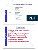 Class Rules: CENG 4120: Process Dynamics and Control