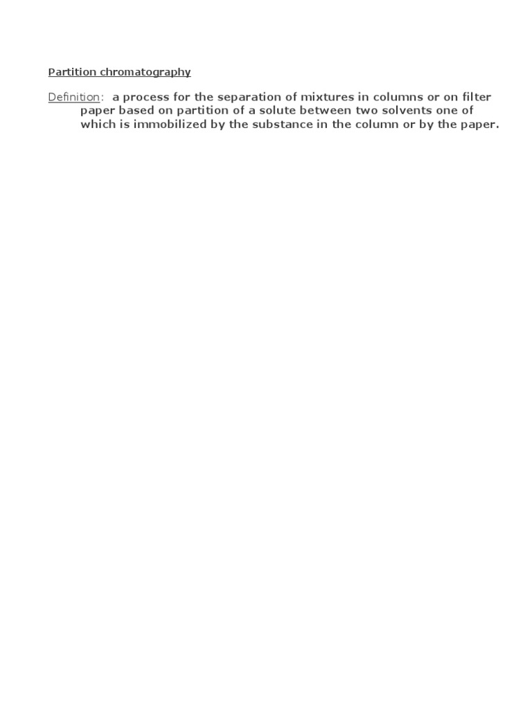 Partition Chromatography Explained | PDF | Science & Mathematics