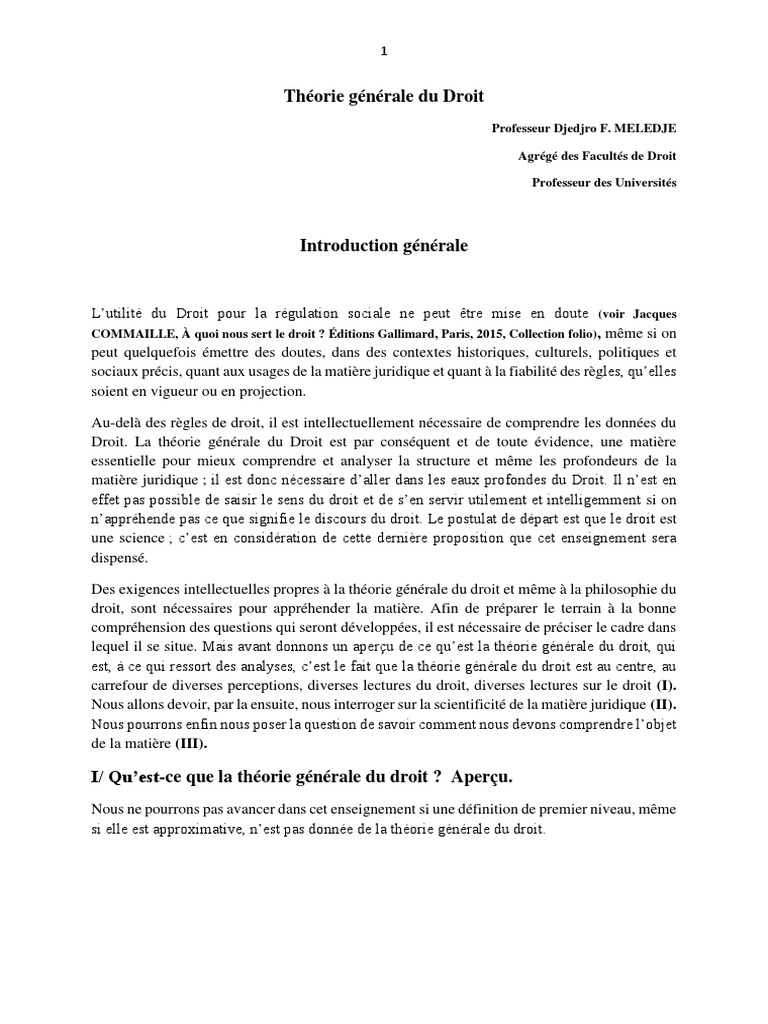 Théorie Générale Du Droit 2021 | PDF | Science | Théorie