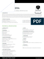 Sme - NCM631GB Zipato Indoor PTZ IP Camera Data Sheet