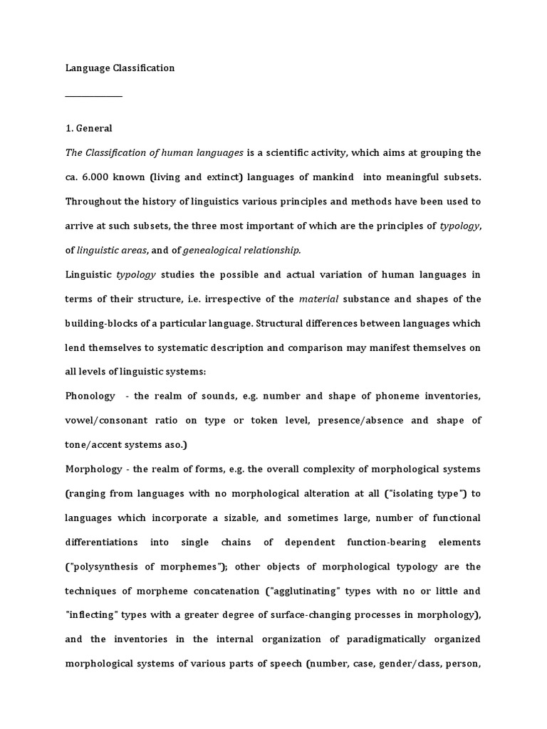 Human Language Classification Methods | PDF
