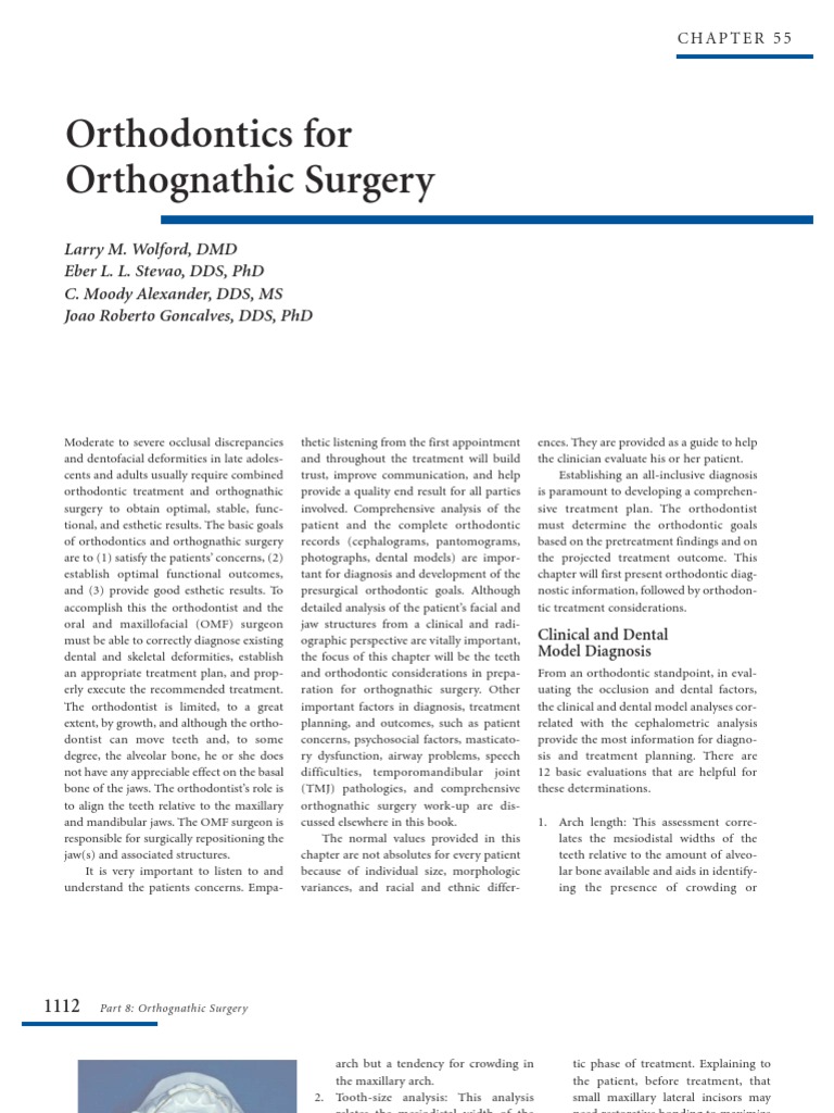 Orthodontics for Orthognathic Surgery | PDF | Human Tooth | Orthodontics