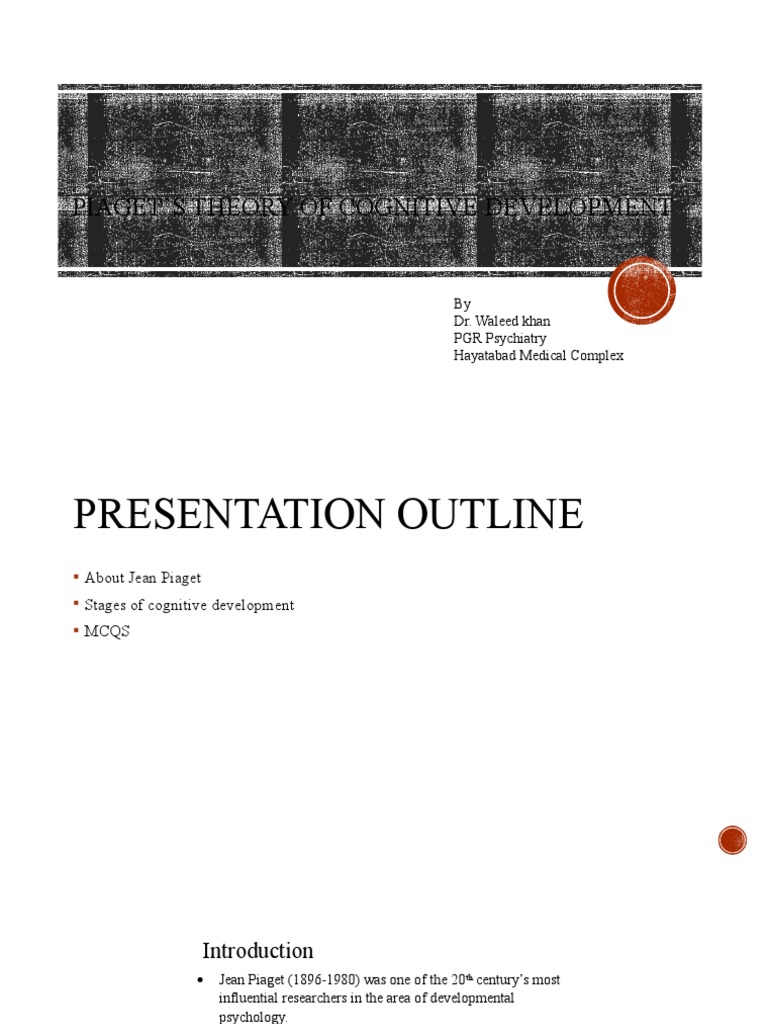 Piaget S Theory Of Cognitive Development By Dr Waleed Khan Pdf