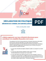 Declaration Politique Monetaire 28 Juillet 2023
