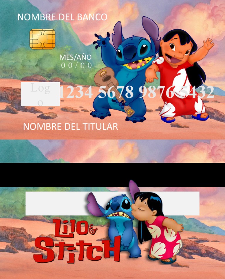 Tarjeta de Credito Lilo y Stitch Kosmic Imprimibles | PDF
