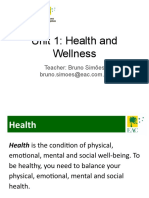Unit 1 - Health and Wellness - Class 1